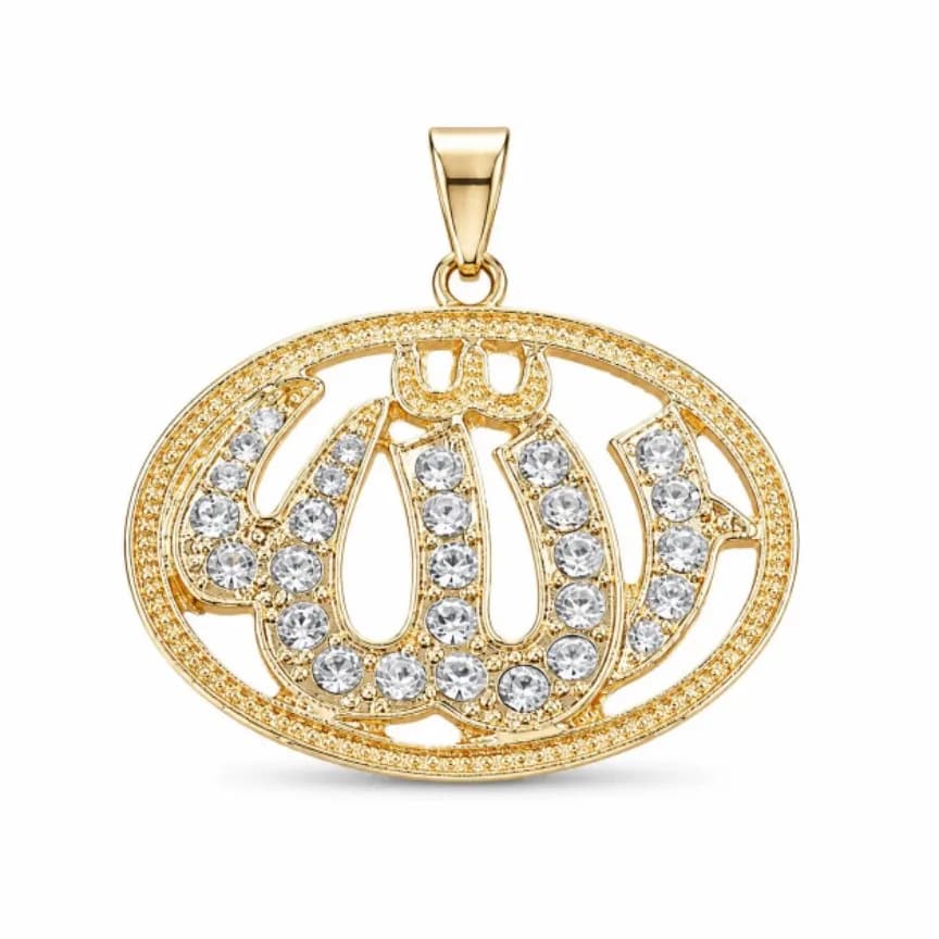 Shiny Rhinestone Allah Necklace New
